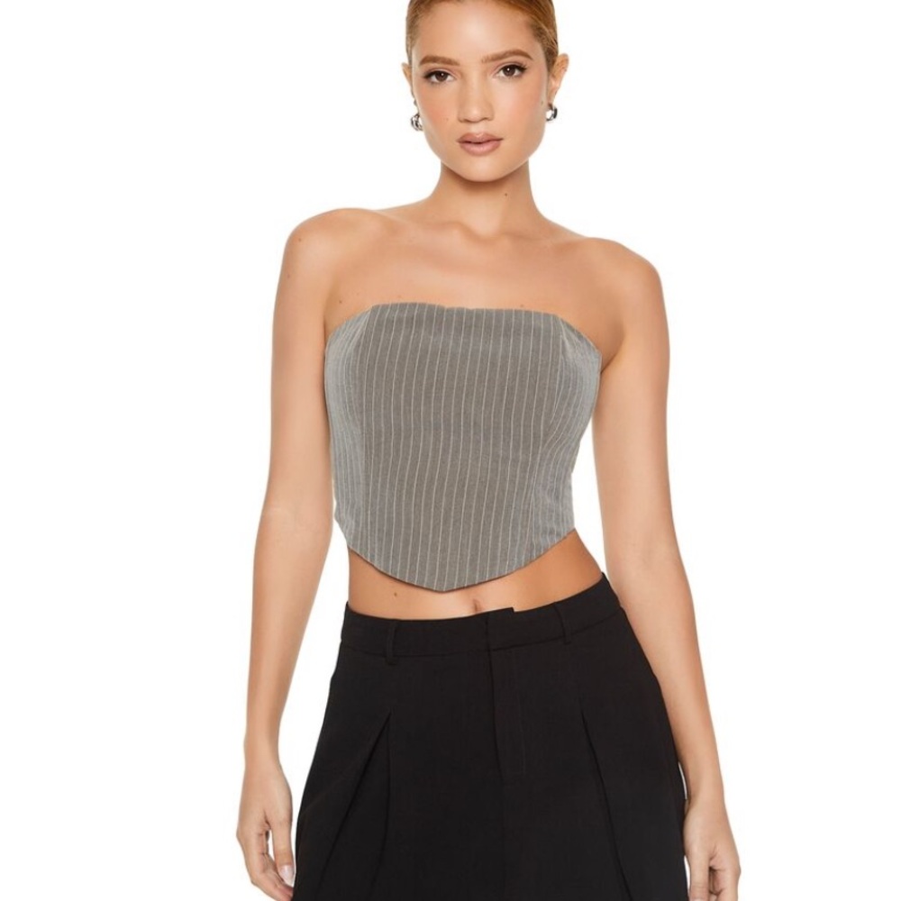 Forever 21 Pinstriped tube top